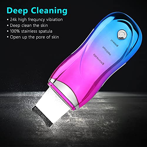 icyant Depurador ultrasónico de la piel, Skin Scrubber con 3 Modos, USB Recargable, eliminación de espinillas, estiramiento de la piel, limpieza de poros faciales Dispositivo de belleza para el hogar