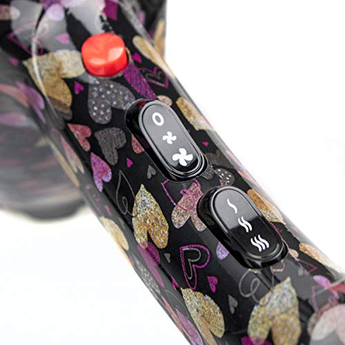 ID Italian Design Lovely Style - Pack Secador + Plancha de Pelo | Estampado Corazones