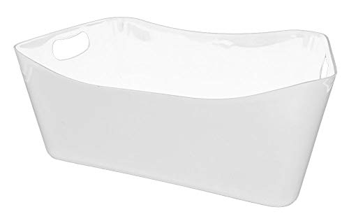Idena 10866 – Caja de almacenamiento de plástico resistente, que garantiza orden en casa y en el trabajo, aprox. 23 x 17 x 10 cm, color blanco