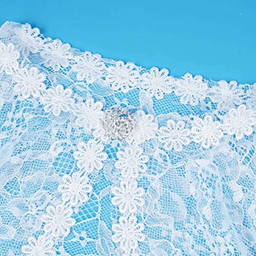 IEFIEL Bolero Elegante Niña para Vestido de Fiesta Cárdigan Blanco de Boda Torera Encaje Blanco de Fiesta Comunion Capas Elegante de Ropa de Bautizo Blanco 1-6 años