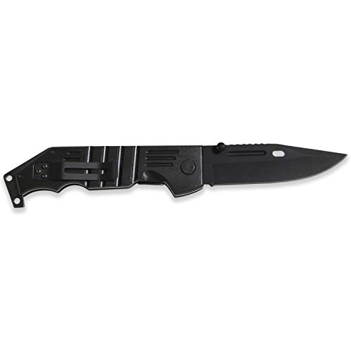 iFIELD Navaja Deportiva Basic EL29024, Mango de Aluminio, Hoja de 9,5 cms de Acero INOX, Clip cinturón, con brújula, Largo Total 22,5 cms, Herramienta de Camping para Pesca, Caza, Actividad Deportiva