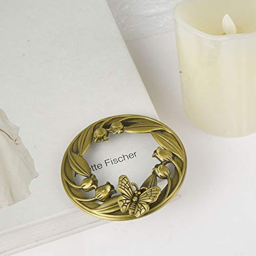 iiniim Tapa Vela de Tarro de Flor de Bronce Antiguo Cubierta de Metal Vela Perfumada Accesorios Decoración de Velas de Tarro Accesorios para Tarro de Vela Perfumada Tipo 2 D OneSize