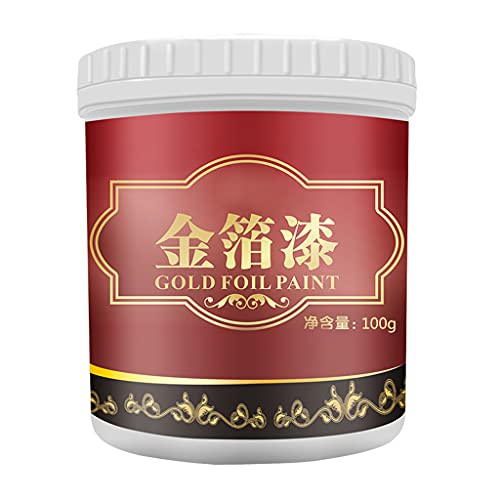 illombo Pintura de oro metalizada, 100 ml, resistente al agua, no se decolora, pintura dorada, laca, barniz, para colorear estatuaria, bricolaje