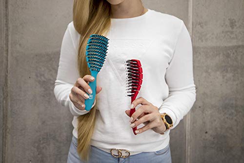 ilū My Happy Color Cepillo Desenredante Ventilado, Antiestático, sin Tirones, Evita Rotura y Pérdida del Cabello, Peinado Fácil e Indoloro, Color Turquesa