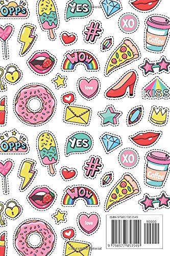 I'm pretty and smart fashion girl gift notebook journal: 120 pages - Size 6x9 inch pattern design fashion girl pizza and coffee makeup lovers