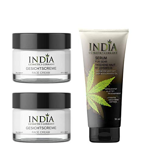 INDIA's Face & Skincare - Juego de 2 cremas faciales y 1 sérum para la piel