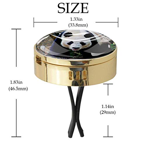 Indimization Panda Que Camina Clip de ventilación de difusor de Aceite Esencial para aromaterapia de 2 Autos de Oro Metal Cristal de Vidrio + 4 Almohadillas de Repuesto