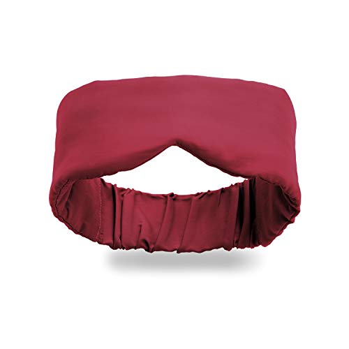 Infinity Travel - Máscara de bambú para dormir de viaje, súper suave, fresca y transpirable, lavable a máquina, oscuridad total (burdeos)