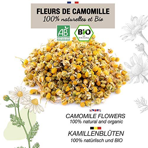 🌼 INFUSION MANZANILLA ECOLOGICA Origen Europa, 100gr I Infusión a granel, Tisana Ecológica, infusiones para dormir y para la digestión I Flor de manzanilla Alemana - Manzanilla en flor Ecológica