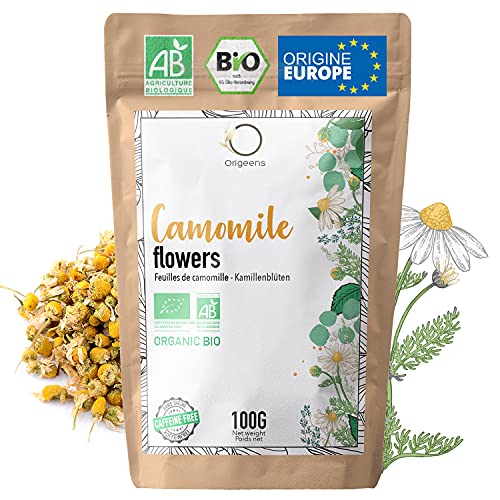 🌼 INFUSION MANZANILLA ECOLOGICA Origen Europa, 100gr I Infusión a granel, Tisana Ecológica, infusiones para dormir y para la digestión I Flor de manzanilla Alemana - Manzanilla en flor Ecológica