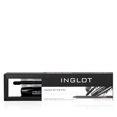 INGLOT - Set de ojo - Khol 01 + Mascara de pestañas False Lash Effect - Color Negro Intenso - Mirada efecto pestañas postizas - Maquillaje vegano - Crueltyfree