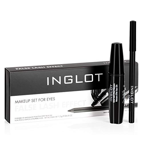 INGLOT - Set de ojo - Khol 01 + Mascara de pestañas False Lash Effect - Color Negro Intenso - Mirada efecto pestañas postizas - Maquillaje vegano - Crueltyfree