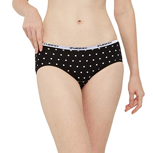 INNERSY Bragas Mujer Culotte de Algodón Braguitas Ropa Interior Cómoda y Sexy Pack de 6 (M-EU 40, 2Lunares+4Color Puro)