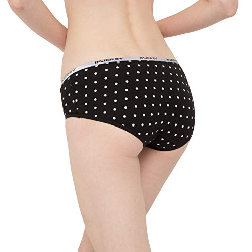 INNERSY Bragas Mujer Culotte de Algodón Braguitas Ropa Interior Cómoda y Sexy Pack de 6 (M-EU 40, 2Lunares+4Color Puro)