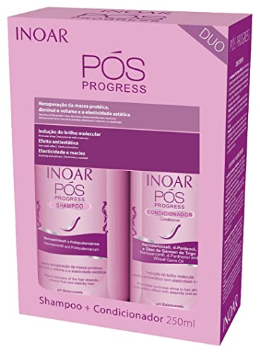 Inoar Dúo Pos Progress Champú y Acondicionador Alisado de Queratina - 1 Pack