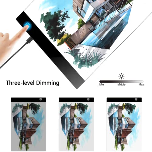 INSANYJ Herramientas de 5d Pintura Diamantes, Mesa de Luz Dibujo A4 Kit de Almohadilla de Luz Ultradelgada Regulable, Tablero De Almohadilla de Luz LED con Juego de Accesorios, para Adultos o Niños
