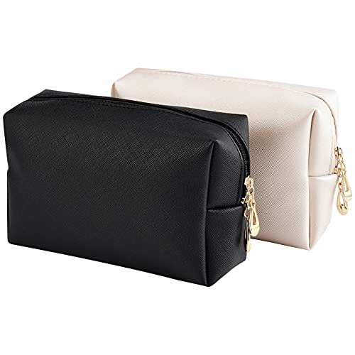 INSOUR Paquete de 2 bolsas de maquillaje, bolsas de cosméticos impermeables para viajes, bolsa de aseo para maquillaje, bolsa de maquillaje, soporte para brochas para mujeres y niñas
