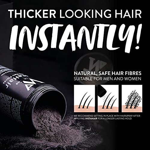 InstaHair Best Hair Building Fibras Marrón Oscuro 23g – Fibras de cabello para hombres y mujeres, corrector de pérdida de cabello
