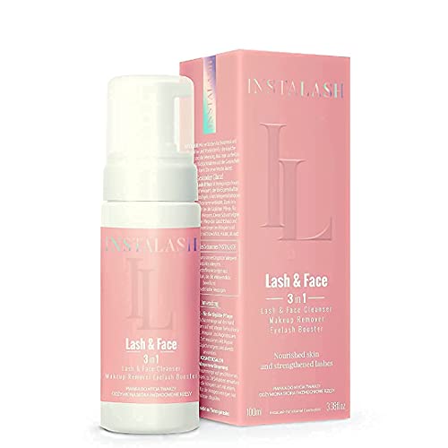 INSTALASH Lash & Face Desmaquillante Facial Espuma 100 ml, Limpiador Facial, Serum Pestañas, Lifting Pestañas, Serum Pestañas Crecimiento, Espuma Champu para Pestañas , Serum Crece Pestañas