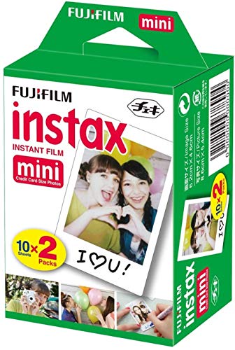 instax 16654956 Mini 11 - Cámara Instantánea, Sky Blue, Compacto + Fujifilm instax Mini Brillo - Pack de 40 Películas Fotográficas Instantáneas (40 Hojas), Color Blanco
