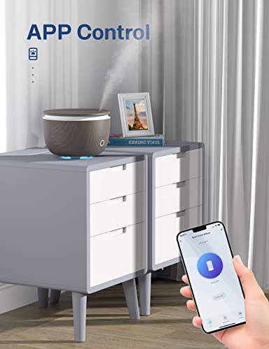 Inteligente Humidificador de Aceites Esenciales, Etersky 500ml Difusor de Aromas WiFi, 2 Modos Humidificador Bebes Ultrasónico con Temporizador Control de App, Alexa Echo, Google Home