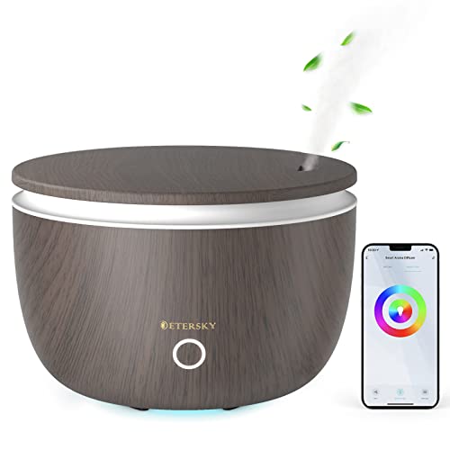 Inteligente Humidificador de Aceites Esenciales, Etersky 500ml Difusor de Aromas WiFi, 2 Modos Humidificador Bebes Ultrasónico con Temporizador Control de App, Alexa Echo, Google Home