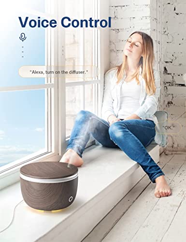 Inteligente Humidificador de Aceites Esenciales, Etersky 500ml Difusor de Aromas WiFi, 2 Modos Humidificador Bebes Ultrasónico con Temporizador Control de App, Alexa Echo, Google Home