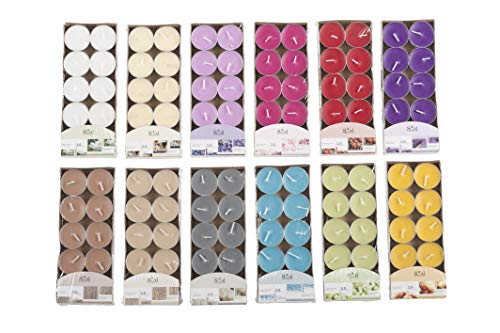 Invero Paquete de 120 velas aromáticas de colores mixtos, ideales para todas las salas de estar, pasillos, cocina, salón y más