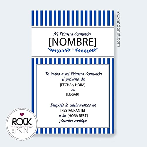 Invitaciones de comunión personalizadas. Listas. PACK INCLUYE SOBRES (Set 12 unidades o más) 10x15cm Niño o niña. Elige color de diseño y del sobre. Tarjetas de invitación Primera Comunión