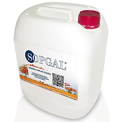Inyección Líquida para Humedades por Capilaridad - frena las humedades por capilaridad ascendente en paredes y muros, creando una barrera impermeable - Sopgal (5L+ 5 CÁNULAS)