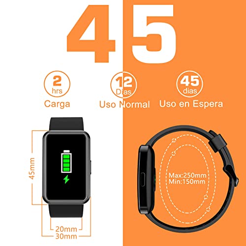IOWODO R5 Reloj Inteligente,Pulsera de Actividad con Oxígeno en Sangre (SpO2),1.57'' Smartwatch Impermeable IP68 con Monitor de Frecuencia Cardíaca,Sueño Podómetro y Calorías para Andriod y iOS