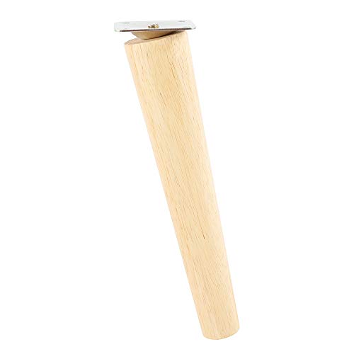 Iraza 4 patas de madera maciza cónicas de repuesto para muebles con placas de montaje y tornillos para sofá, cama, armario, silla, (patas inclinadas, 20 cm)