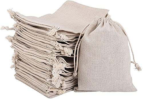Irich 30 Piezas Bolsa de Algodón y Arpillera, Bolsas de Lino con Cordón Bolsitas de Tela Reutilizable para Almacenar Anillos Abalorios y Otras Cosas Pequeñas 8 × 10cm