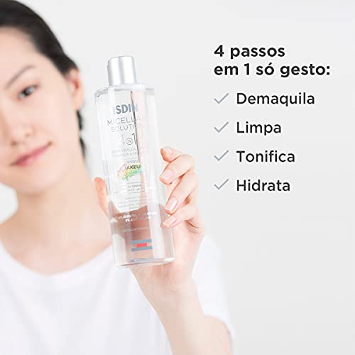 ISDIN Micellar Solution - Agua micelar 4 en 1, 400 ml
