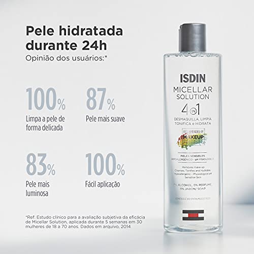 ISDIN Micellar Solution - Agua micelar 4 en 1, 400 ml