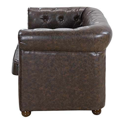 Italian Design - Sofá Chester, sofá 2 plazas - Sofá Chesterfield Color, Medidas: 132x71x77 cm