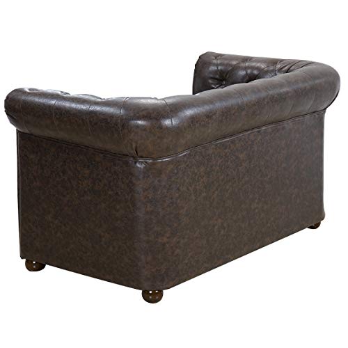 Italian Design - Sofá Chester, sofá 2 plazas - Sofá Chesterfield Color, Medidas: 132x71x77 cm