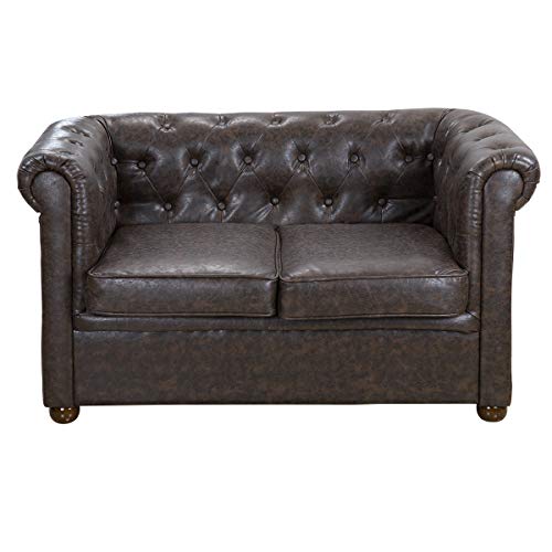 Italian Design - Sofá Chester, sofá 2 plazas - Sofá Chesterfield Color, Medidas: 132x71x77 cm