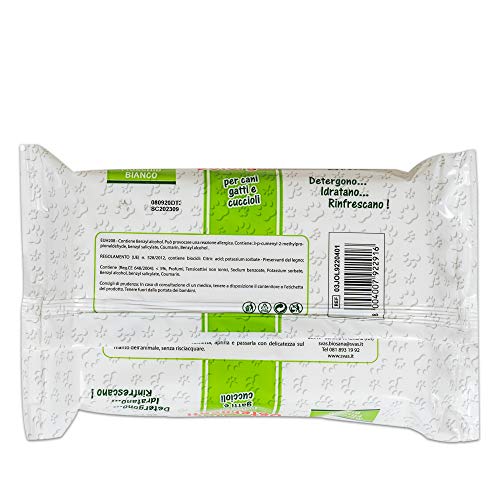 Italian Pet - Toallitas limpiadoras para Animales domésticos con Perfume de almizcle Blanco