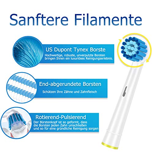 ITECHNIK Recambios Cepillos Compatible con Oral B Sensitive Clean, 16 Cabezales de Cepillos de Dientes Eléctrico