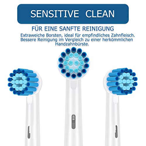 ITECHNIK Recambios Cepillos Compatible con Oral B Sensitive Clean, 16 Cabezales de Cepillos de Dientes Eléctrico