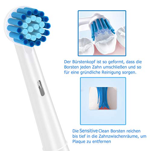 ITECHNIK Recambios Cepillos Compatible con Oral B Sensitive Clean, 16 Cabezales de Cepillos de Dientes Eléctrico