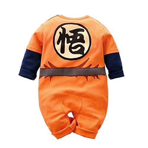 IURNXB Mono para bebé recién Nacido Manga diseño de Dibujos Animados para niños y niñas, Naranja, 3-6 Meses (Talla del Fabricante: 66)