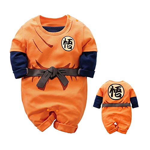 IURNXB Mono para bebé recién Nacido Manga diseño de Dibujos Animados para niños y niñas, Naranja, 3-6 Meses (Talla del Fabricante: 66)