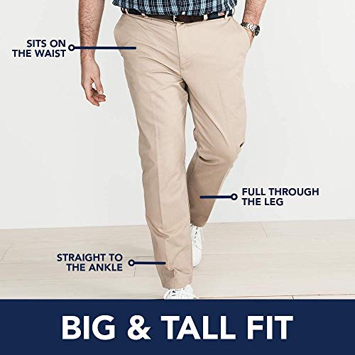 IZOD Pantalones chinos grandes y altos para hombre - Gris - 54W x 30L