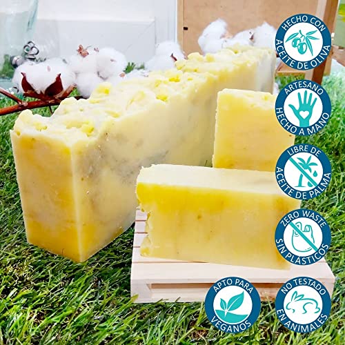 Jabón Natural de Ruda - Jabón para cara, manos y cuerpo. Indicado para pieles secas - Elaborado artesanalmente a base de aceite de oliva - Vegano y Eco