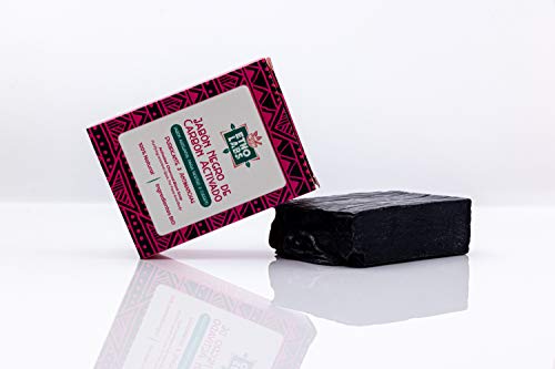 Jabón Puro de Carbón Activado. Artesanal y Natural. Aroma Natural Extravagante. Super hidratante para piel escamosa, sensible y psoriasis. Antimanchas y antiacné. Vegano y Ecológico.