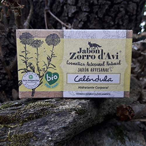 Jabón Zorro D’Avi Jabón Natural Ecológico de Caléndula Hidratante y Regenerador - 120 gr