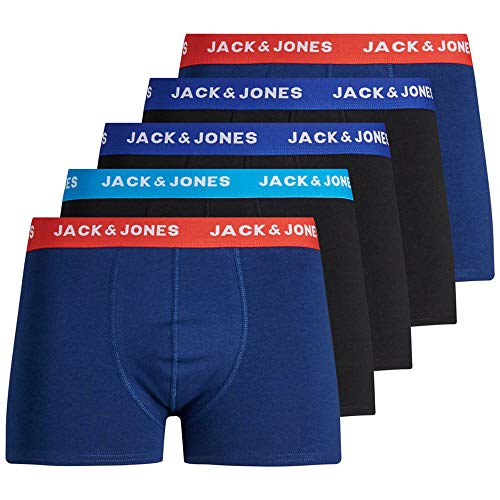 JACK & JONES JacLee Trunks 5 Pack Calzoncillos Boxer Hombre, Azul (Estate Blue), M (Pack de 5)