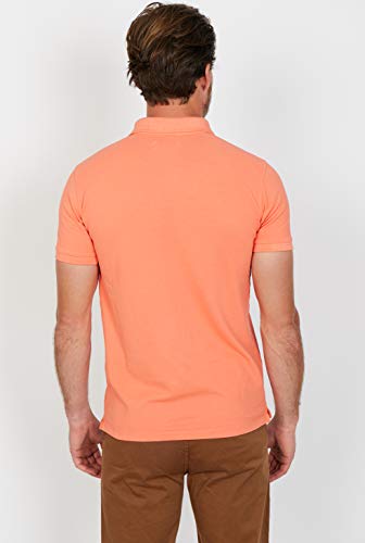 Jack Stuart - Polo Hombre Clásico de Manga Corta, 100% Algodón, Light Coral, S